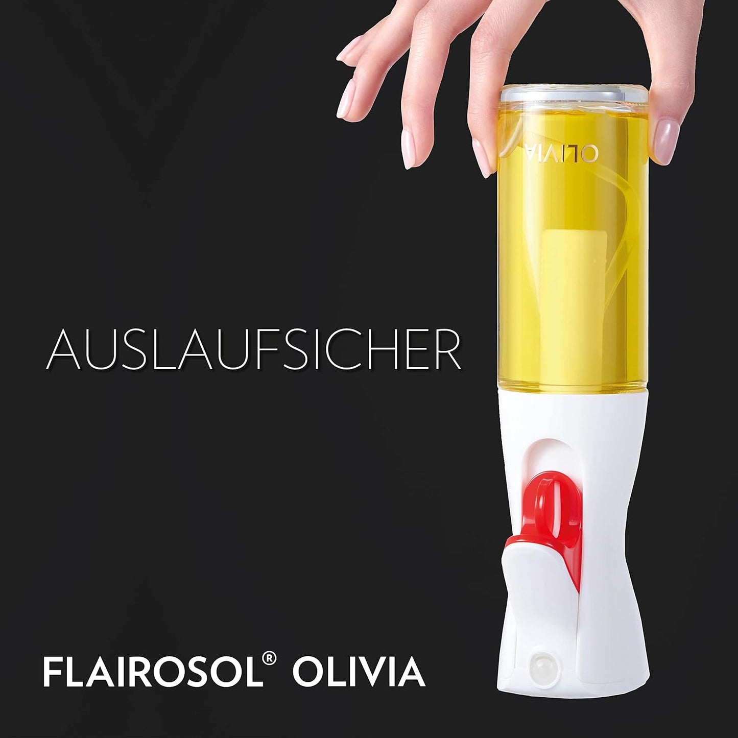 Ölsprüher Olivia mit Portionskontrolle, Weisses Logo