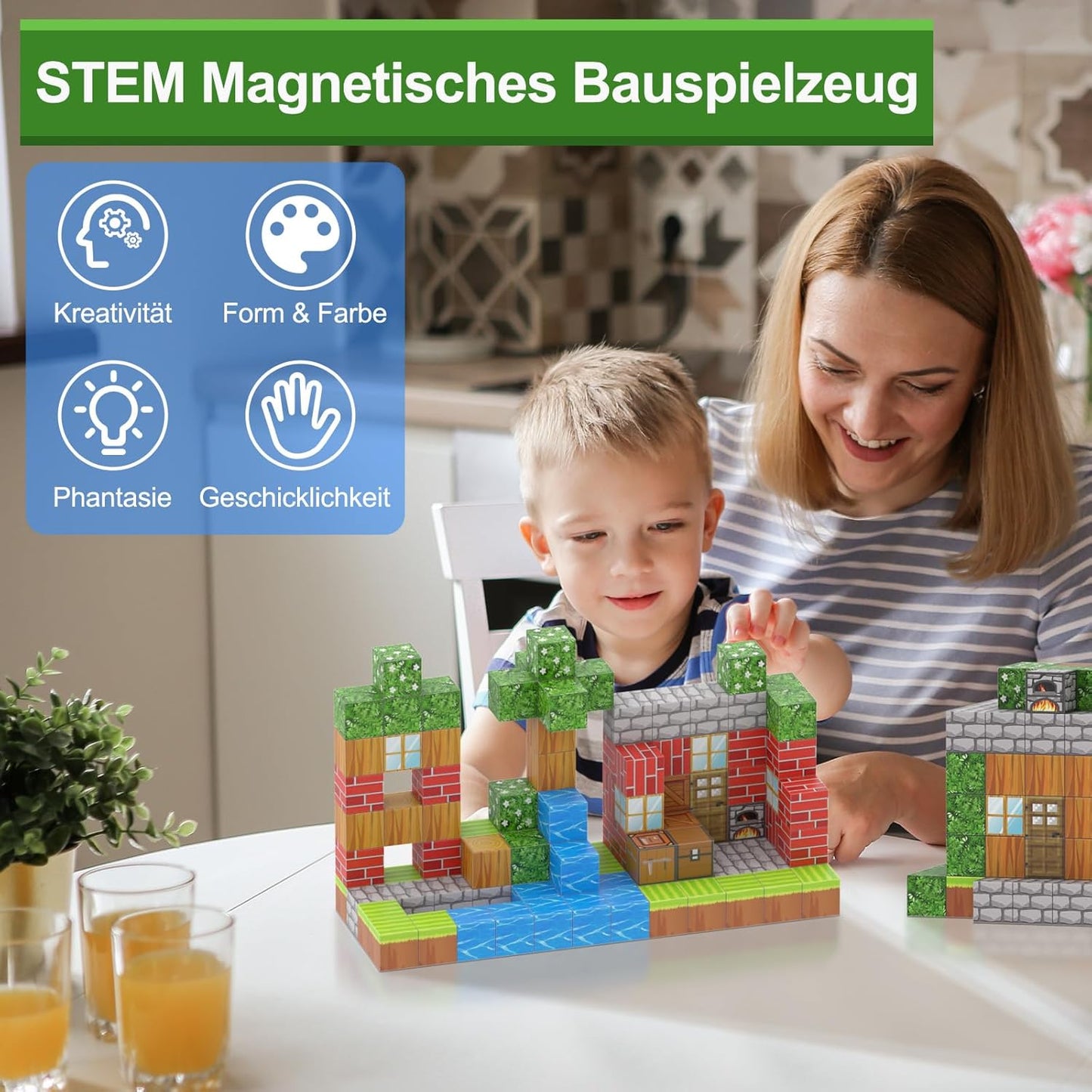 110-teiliges Minen-Magnetwelt-Set, 110 Dschungel