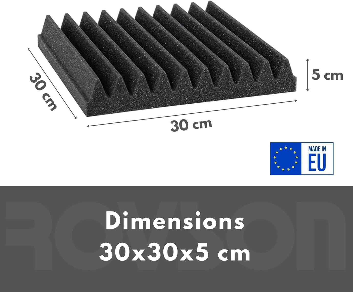 Akustikschaumstoff-Paneele Set (24 Stück, 30x30x5 cm), 30x30x5 cm / 24 Stück