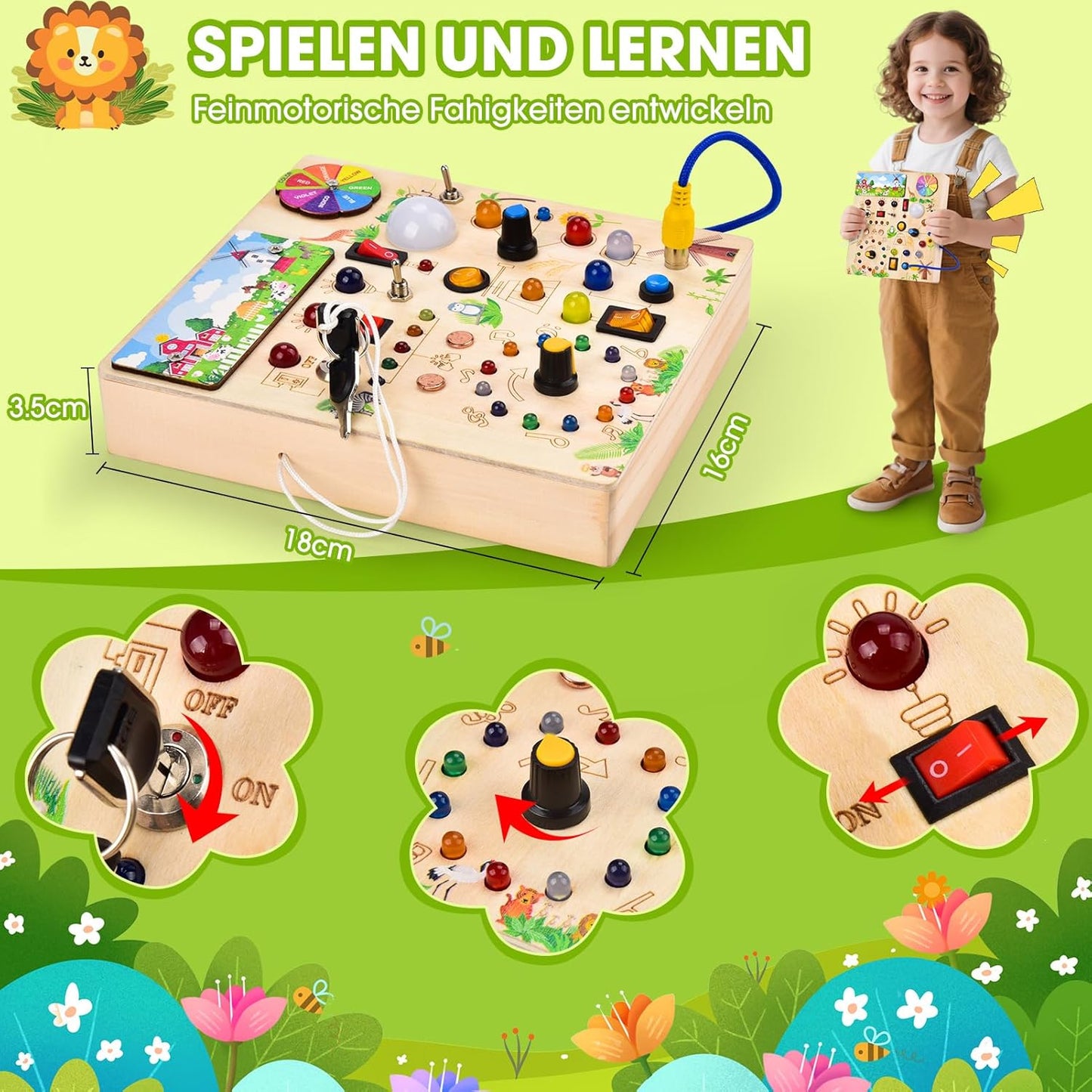 Montessori Busy Board Motorikspielzeug