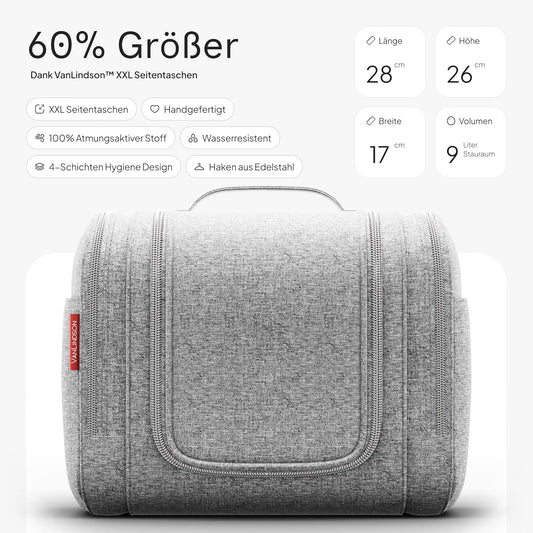 Kulturbeutel XXL zum Aufhängen, Grau