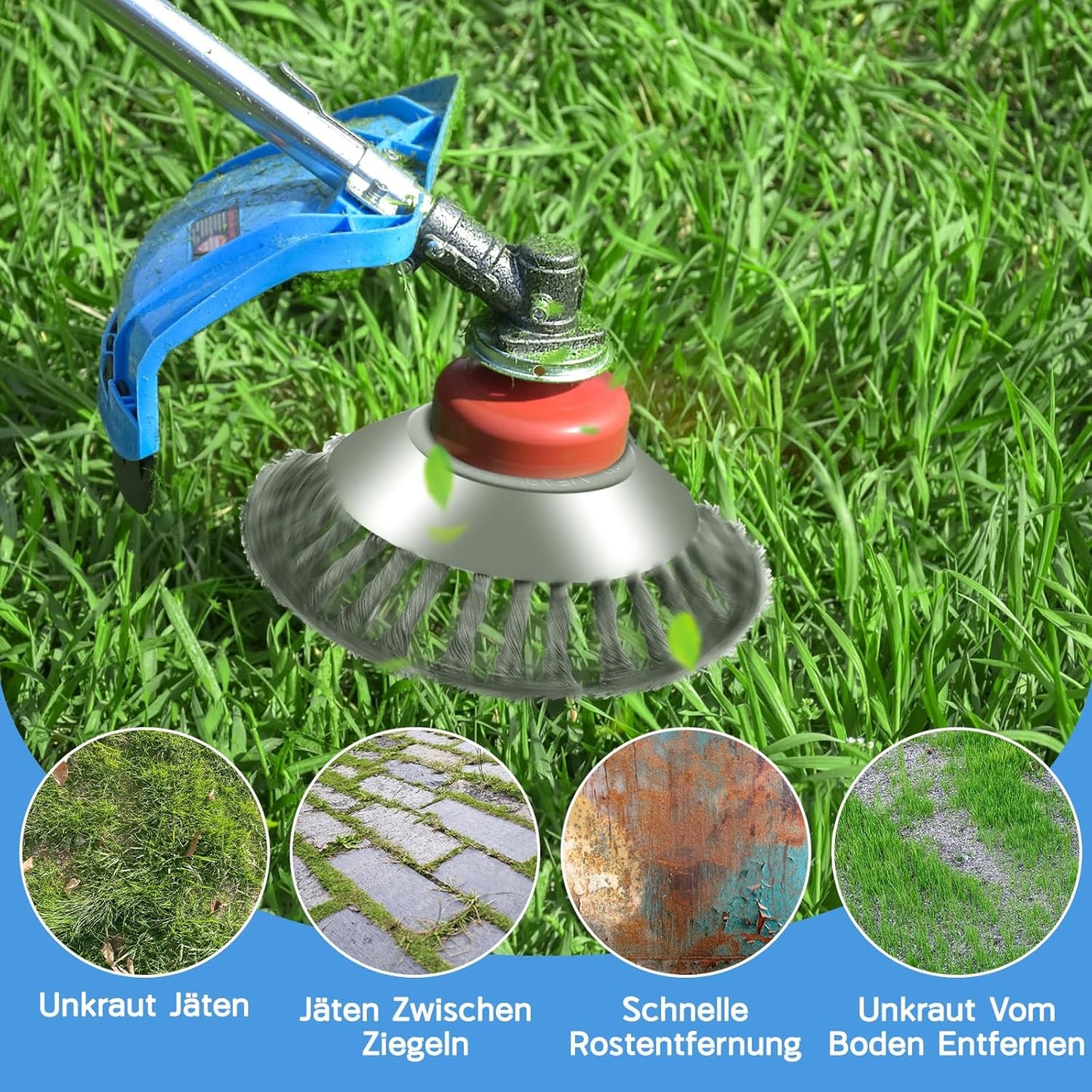 Unkrautbürste für Rasentrimmer