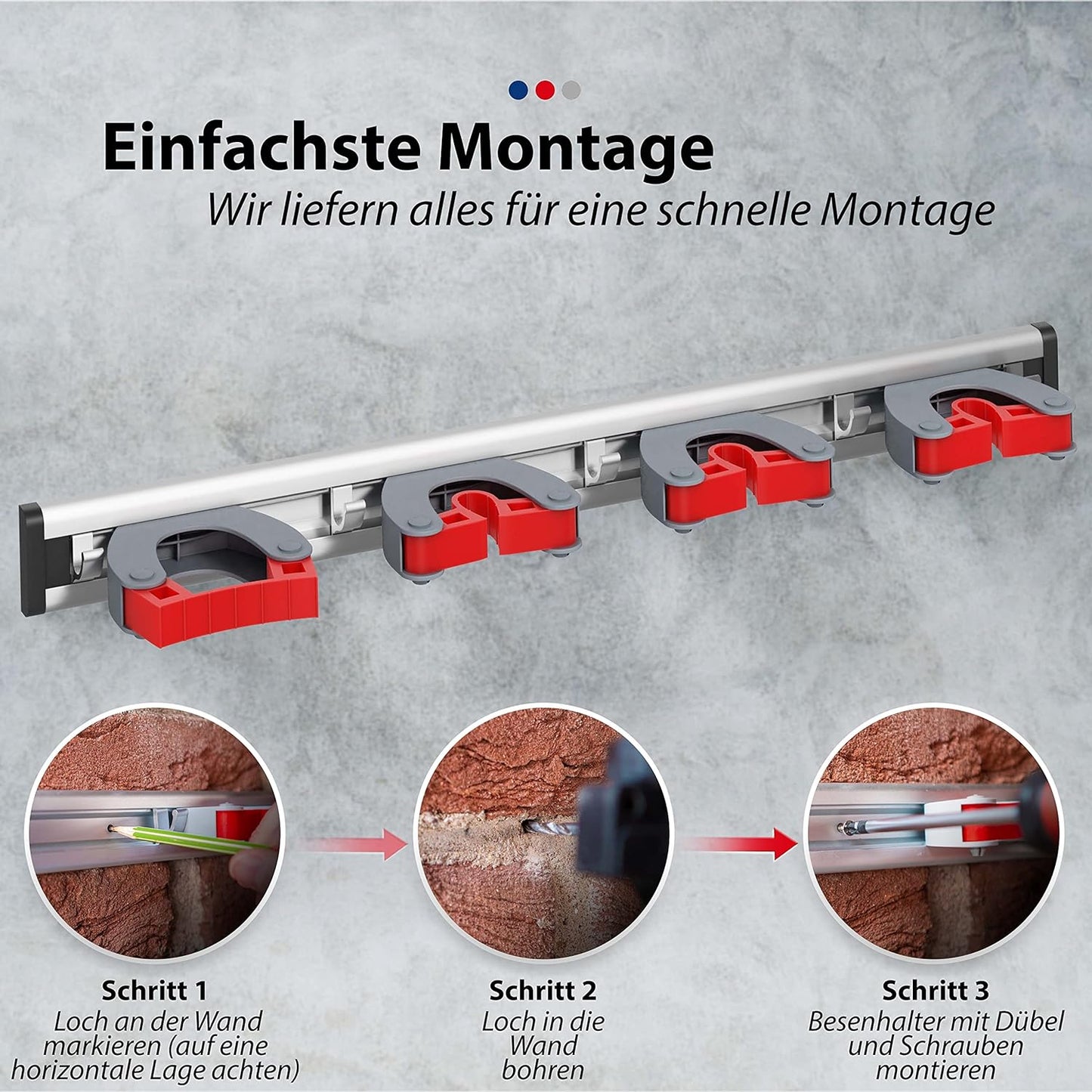 Besenhalterung, 1, Besenhalterung Wand