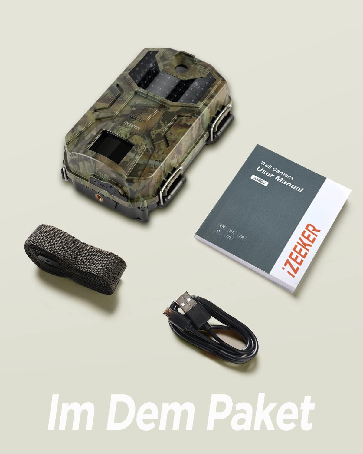 iG200 Wildkamera mit Bewegungsmelder und Nachtsicht, Camouflage