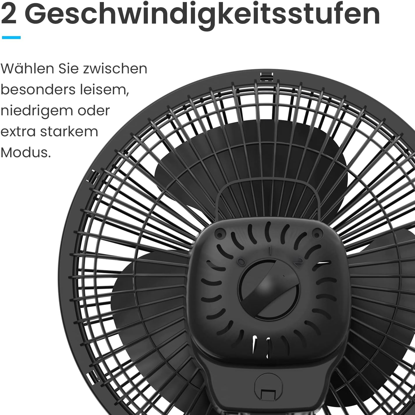 Mini-Ventilator mit Clip, Schwarz