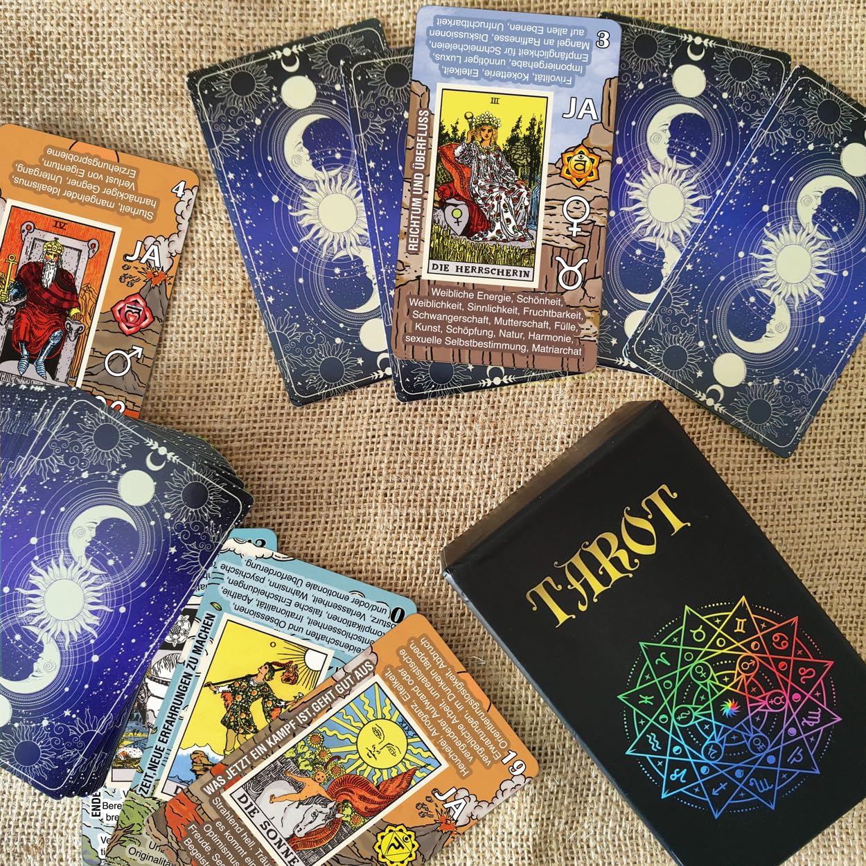 Tarotkarten-Set für Anfänger mit deutschen Bedeutungen