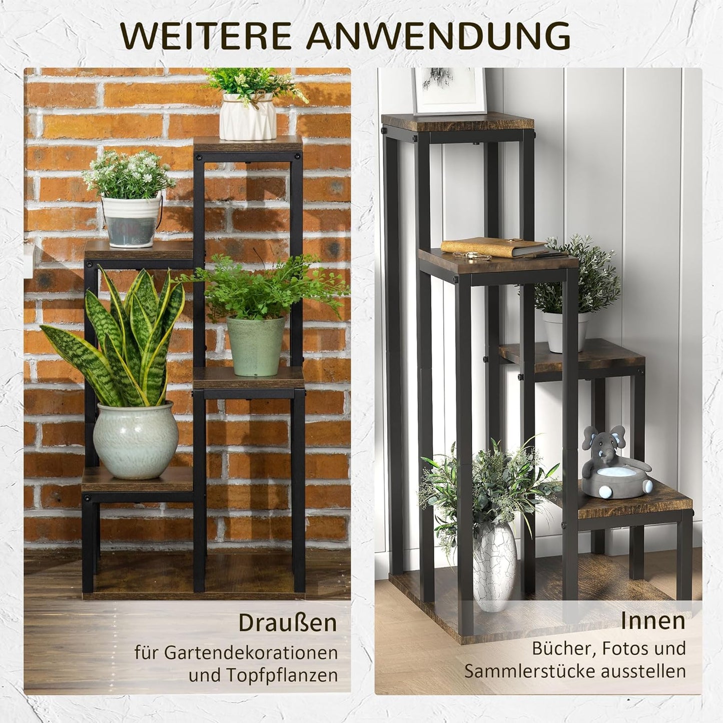 Blumenständer mit 4 Ebenen