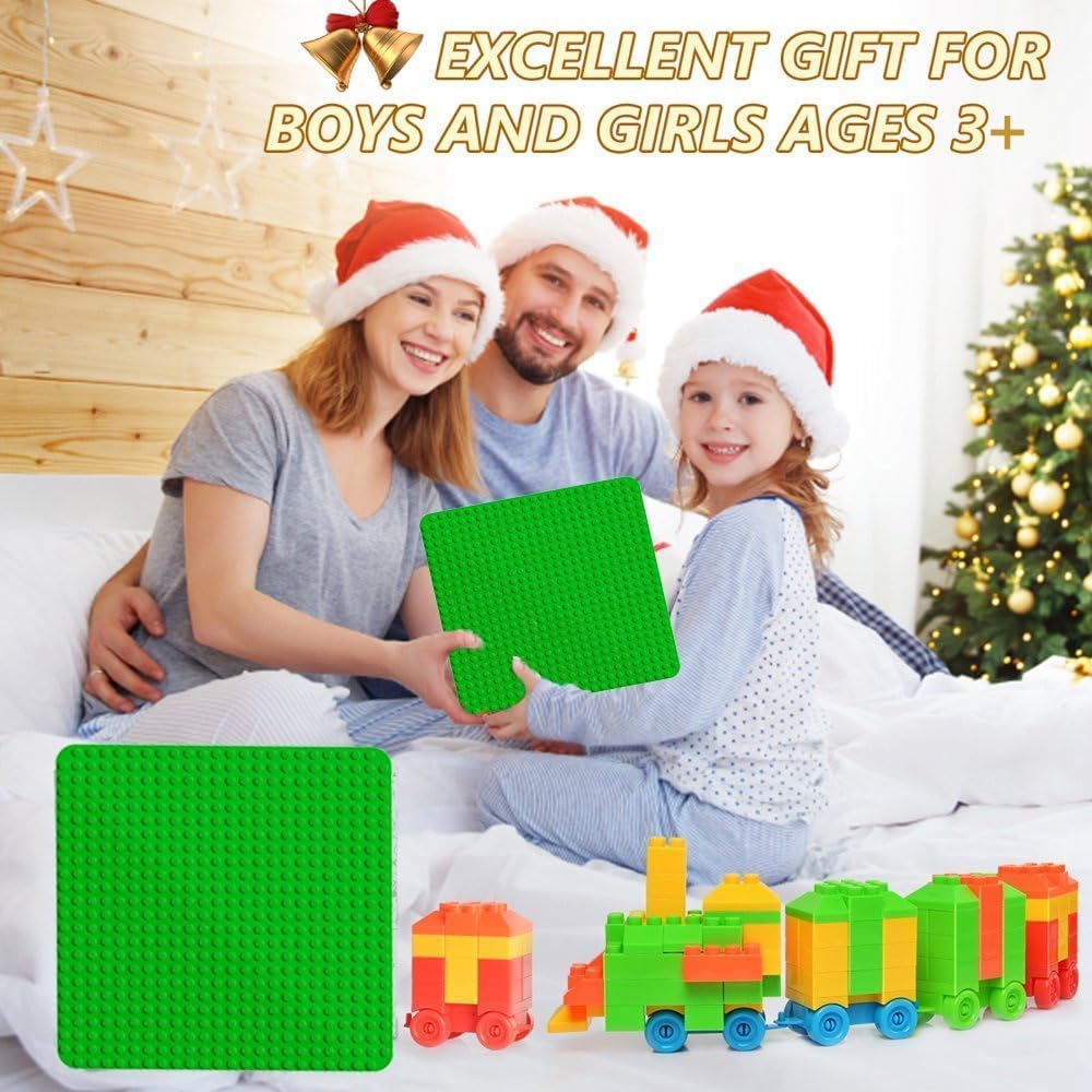 4-teiliges Bauplatten-Set für Duplo Steine, 4pcs (Grün,Blau,Rot,Grau)