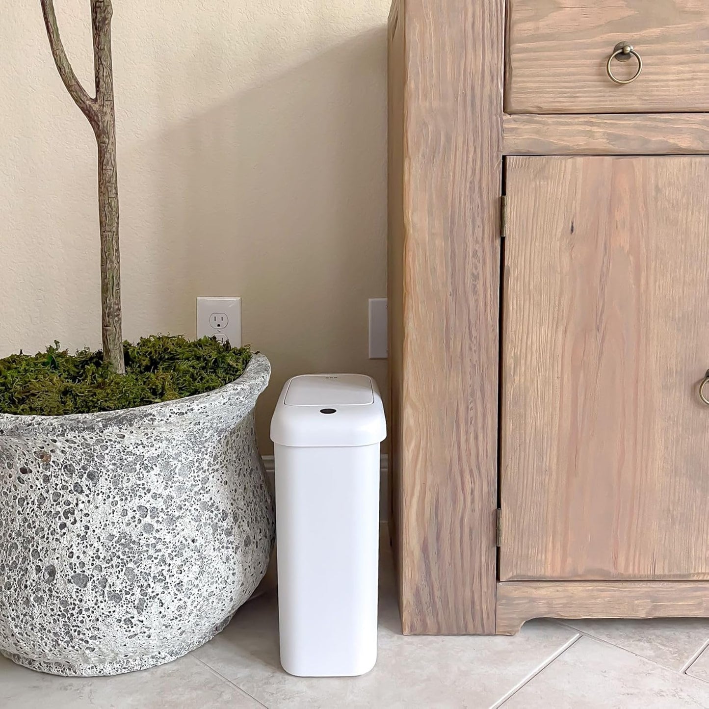 Automatischer Sensor-Mülleimer mit Innenbeleuchtung, 10 Liter-Sensor Weiss