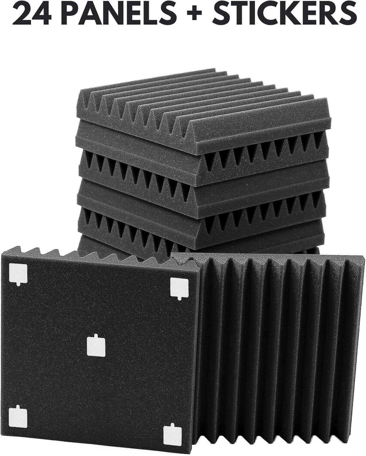 Akustikschaumstoff-Paneele Set (24 Stück, 30x30x5 cm), 30x30x5 cm / 24 Stück