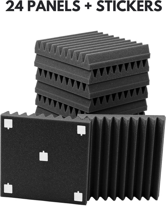 Akustikschaumstoff-Paneele Set (24 Stück, 30x30x5 cm), 30x30x5 cm / 24 Stück