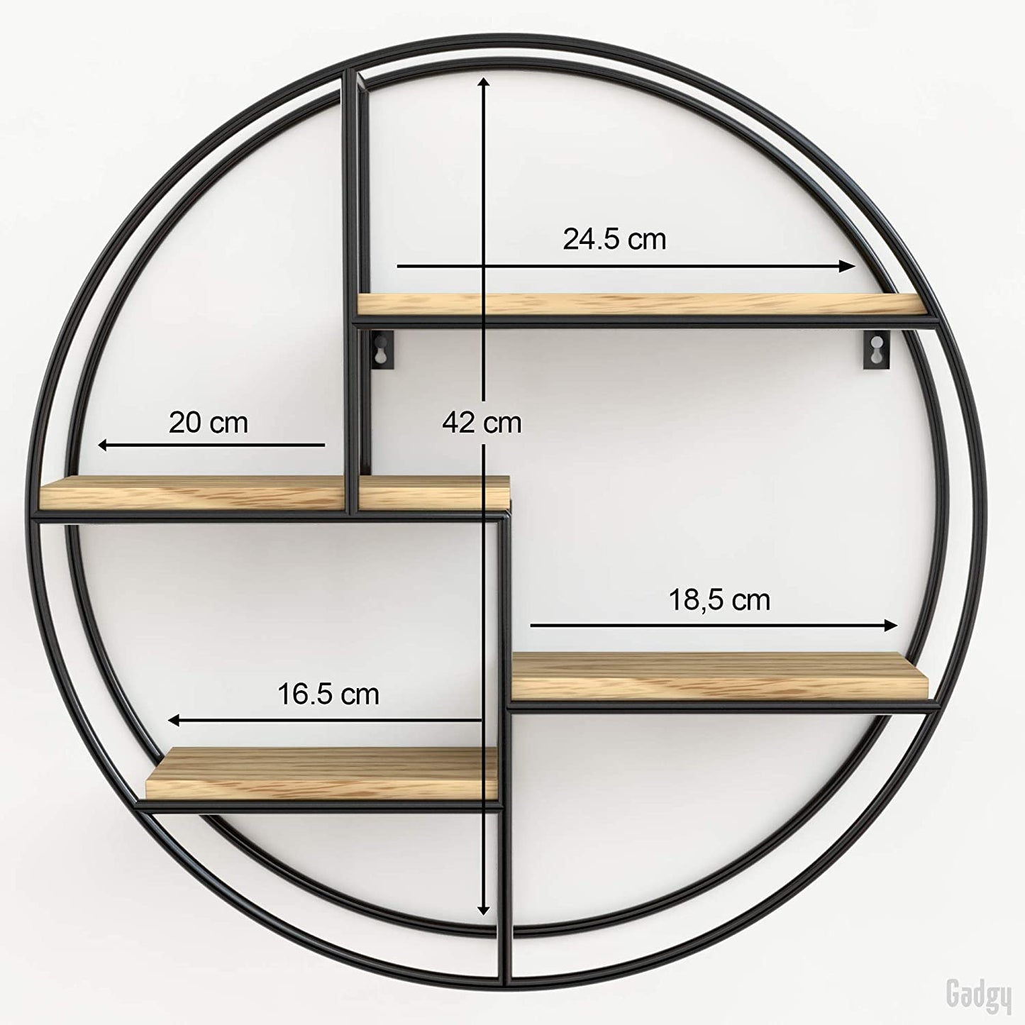 Rundes Wandregal, Rund Beige