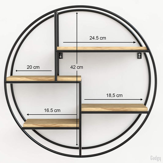 Rundes Wandregal, Rund Beige