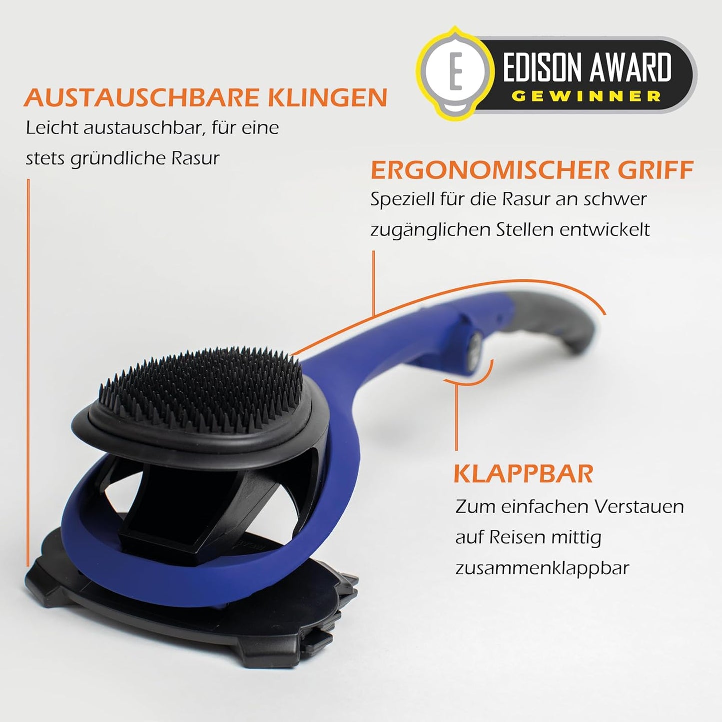 Ergonomischer Rückenrasierer 2.0 Elite mit Ersatzklingen