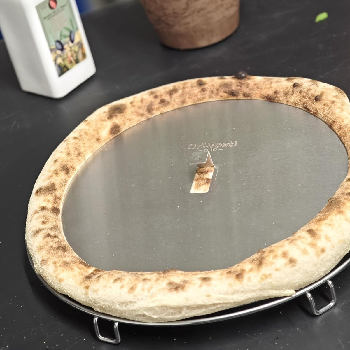 Edelstahl Backplatte für Pizza Blind Bake