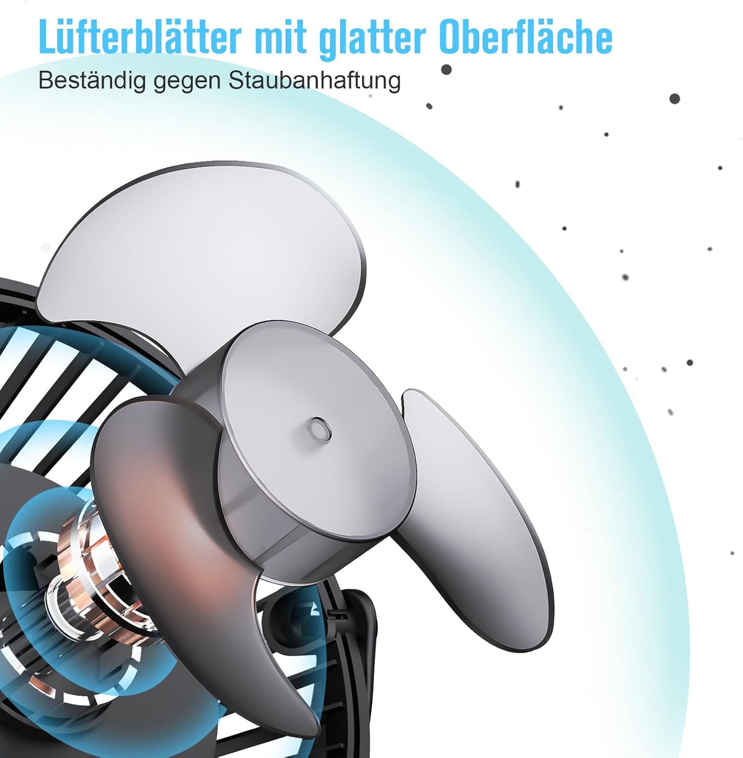 Mini-Ventilator mit Clip, Schwarz