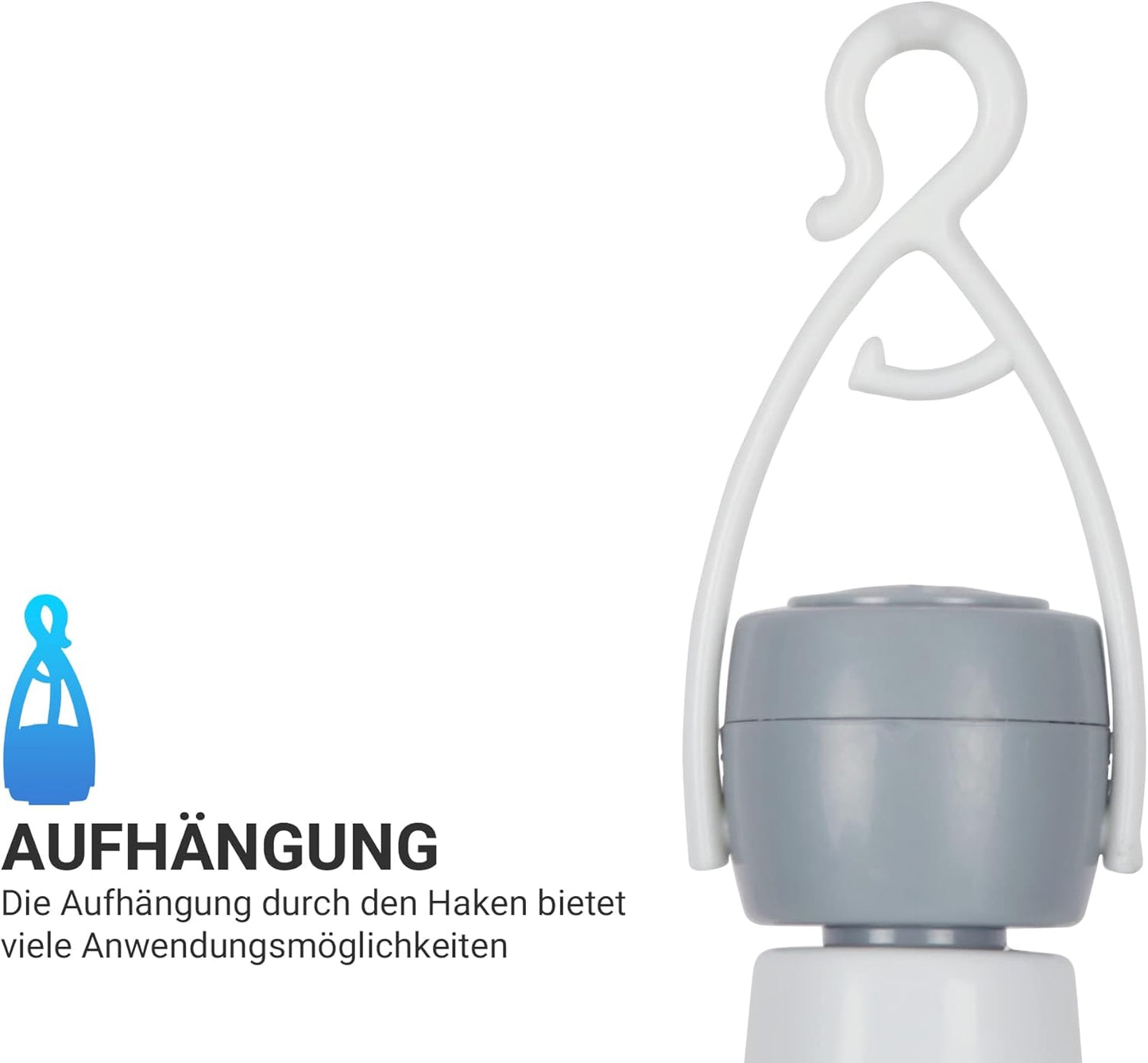Mobiler Deckenventilator mit Schalter und Aufhänger, Weiss