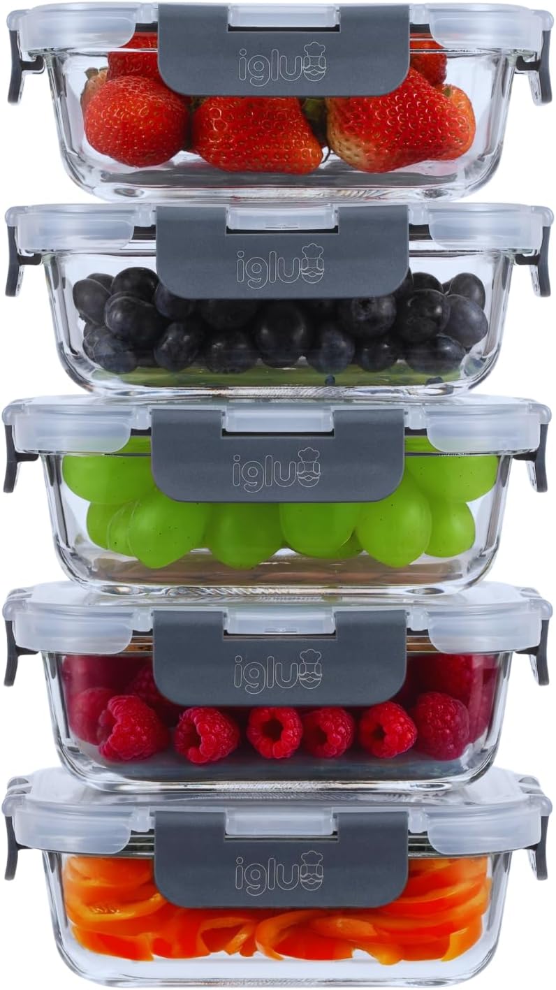 Glas-Frischhaltedosen-Set (5 Stück, 370 ml), 370 ml 5