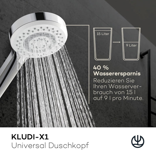 X1 Duschkopf, Chrom 3 Strahlarten