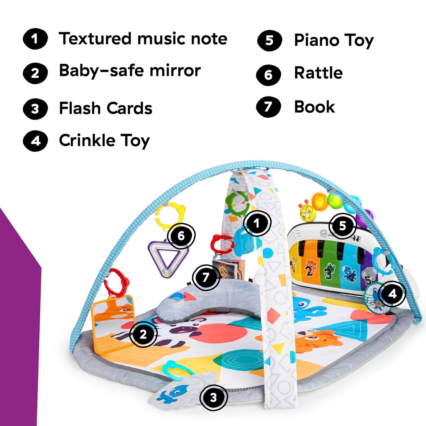 4-in-1 Spieldecke Kickin' Tunes mit Musik und Spielbogen, Kickin' Tunes
