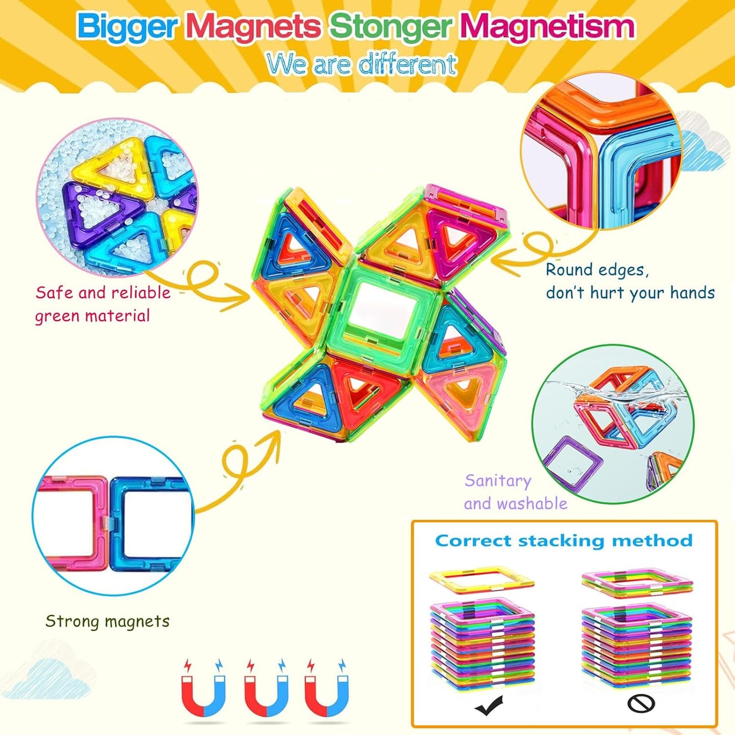 Magnetbausteine-Set, 76 pcs