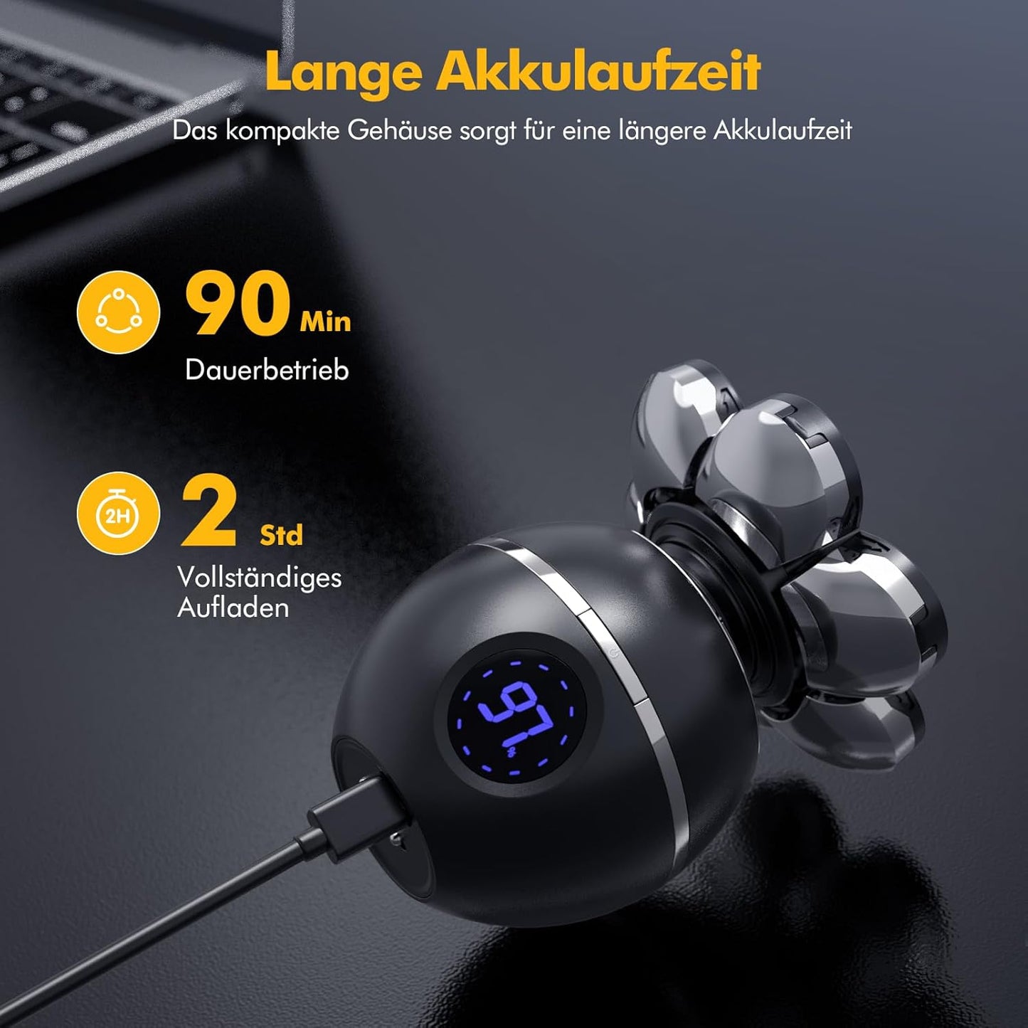 6-in-1 Kopfrasierer, 7d Schwarz