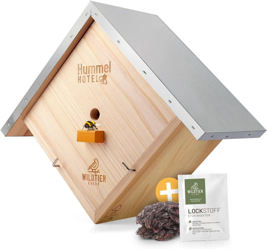 Hummelhotel inkl. Lockstoff und Nistmaterial, Hummelhotel zum Aufhängen