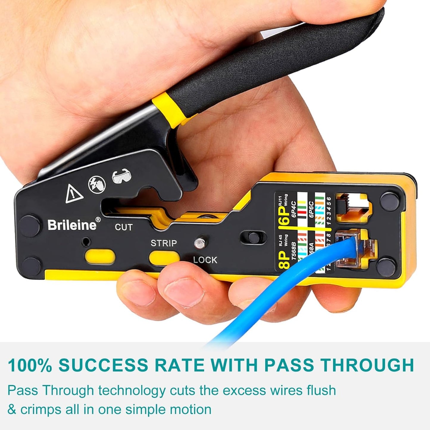 RJ45 Crimpwerkzeug Ethernet Kit, RJ45 Crimper Kit-Yellow