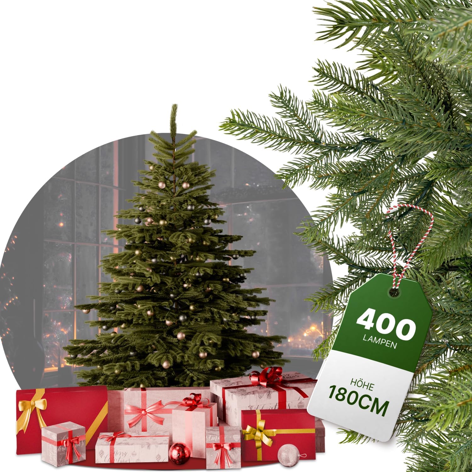 Künstlicher Weihnachtsbaum, 180 cm LED – evisto.ch