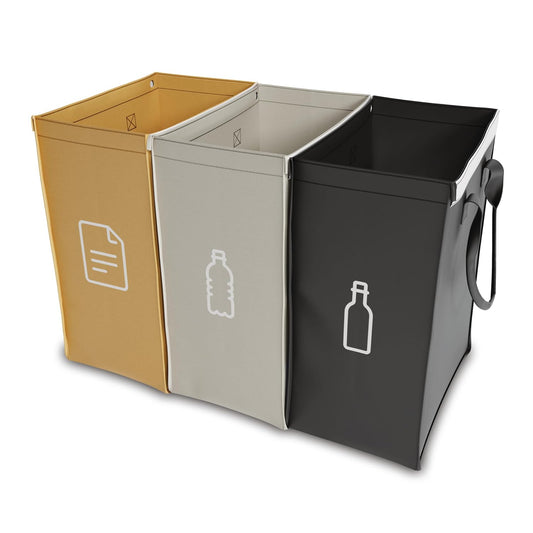 3er-Pack Abfalltrennsystem, Nur Symbole