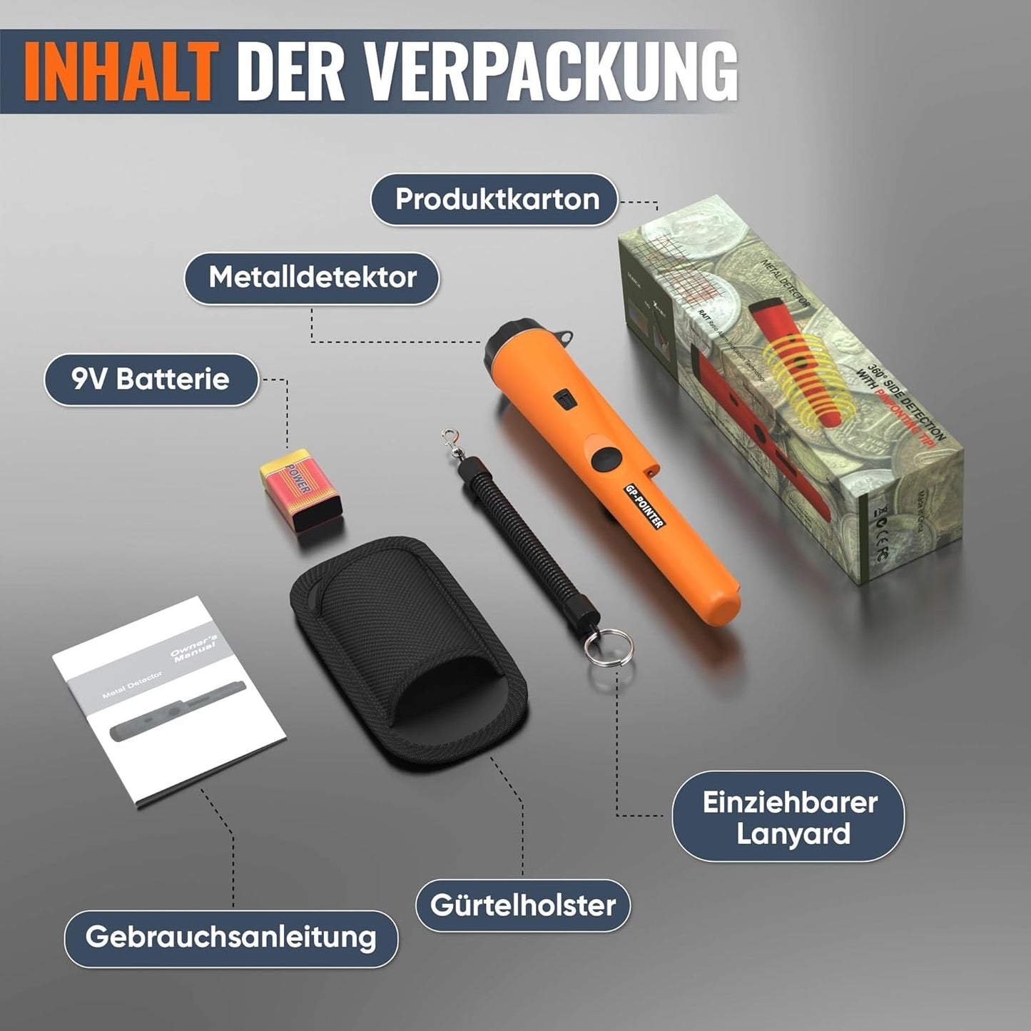 Pinpointer mit LED-Anzeige
