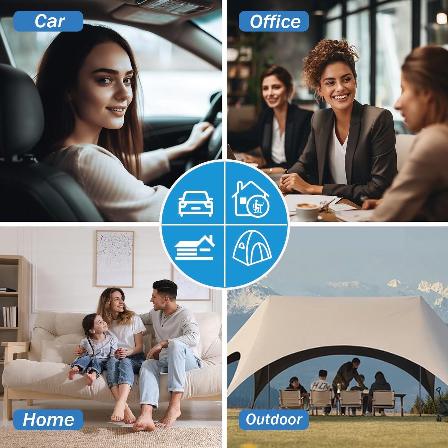 Lendenstützkissen mit Memory Foam für Auto & Büro, Schwarz