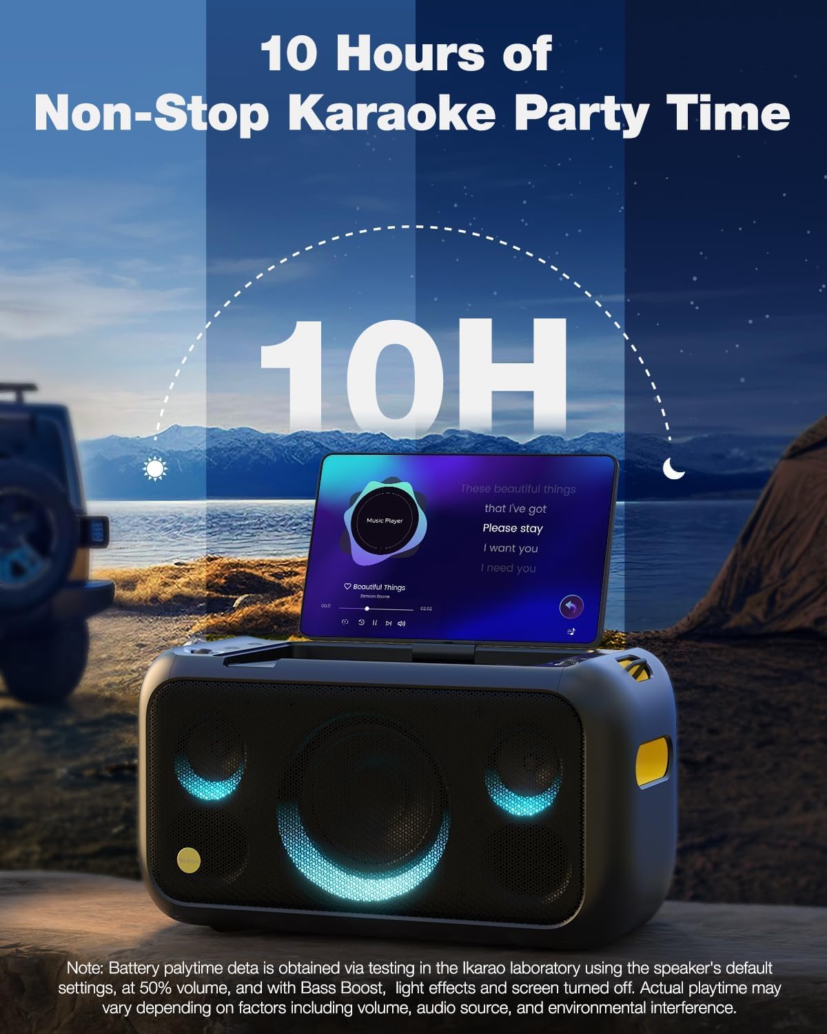 Break X1 Karaoke-Maschine mit Bildschirm und Mikrofonen