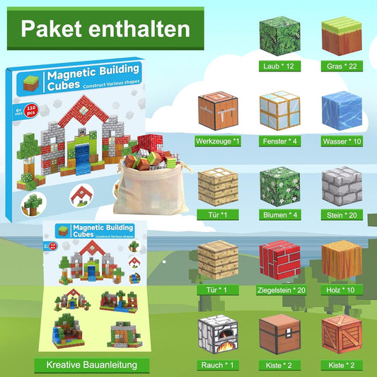 110-teiliges Minen-Magnetwelt-Set, 110 Dschungel