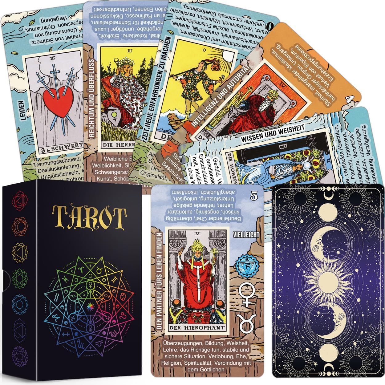 Tarotkarten-Set für Anfänger mit deutschen Bedeutungen
