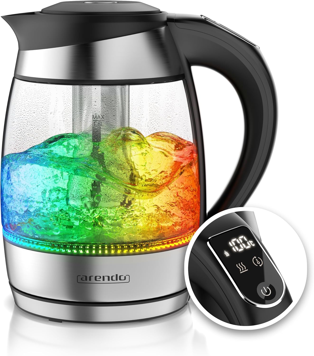 Wasserkocher Prime Tea Typ 2 mit Temperatureinstellung, LED Beleuchtung & Teesieb