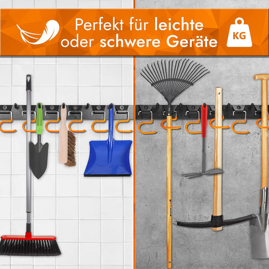 Gartengerätehalter-Set mit rutschfesten Haken