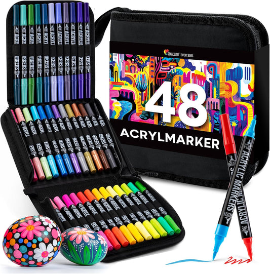 48-teiliges Acrylstifte-Set mit Doppelspitze