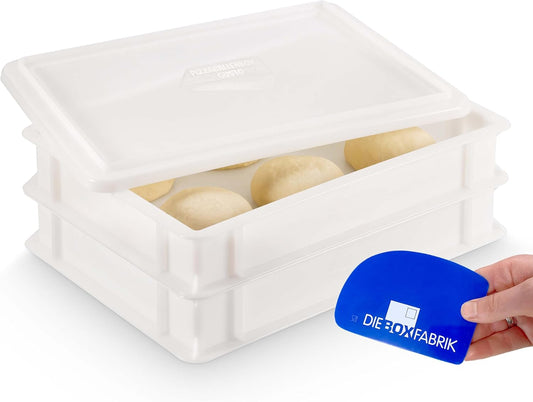 Pizzaballenbox für Pizzateig (2 Boxen + 1 Deckel), 2 x Gusto mit 1 Deckel