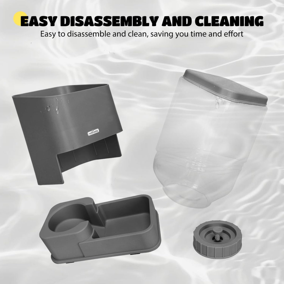 Automatischer Futter- und Wasserspender für Haustiere 3.8 L, Schwarz