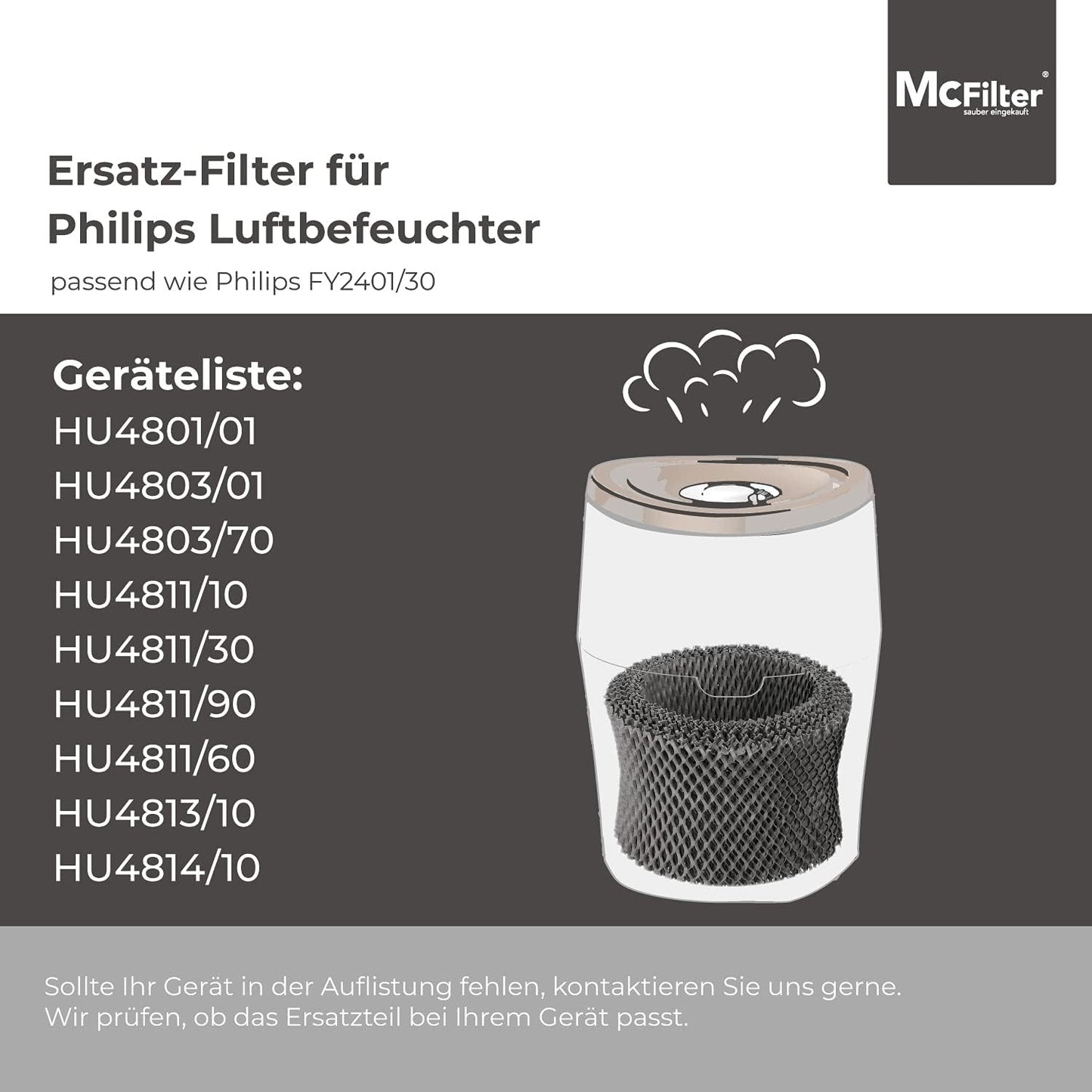 5 Luftbefeuchterfilter für Philips Luftbefeuchter, 5 Filter