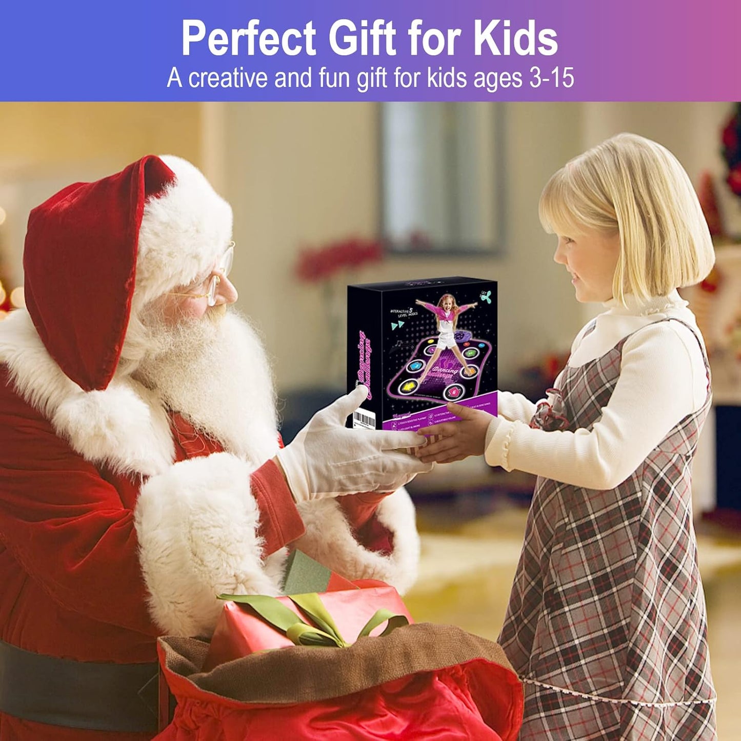 Kinder-Tanzmatte mit Bluetooth und LED-Pfeilen, Mehrfarbig