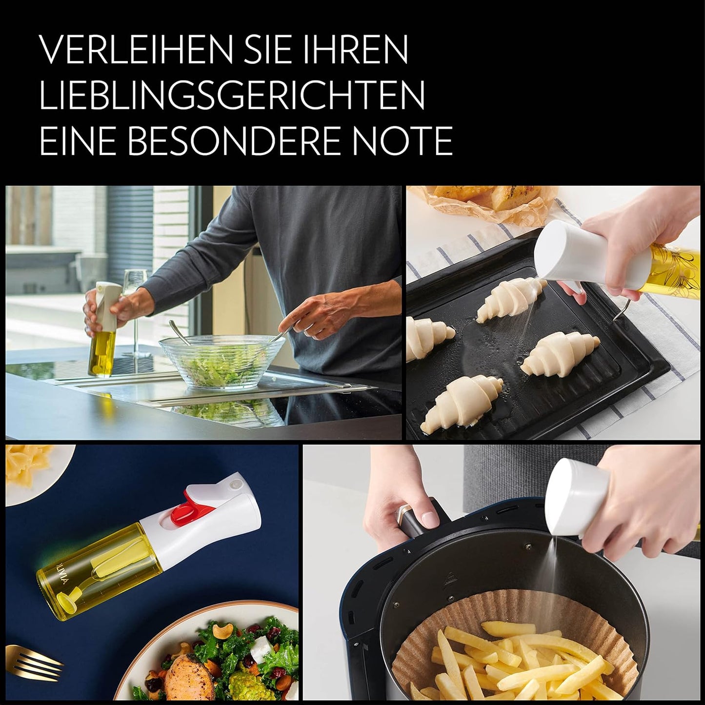 Ölsprüher Olivia mit Portionskontrolle, Weisses Logo