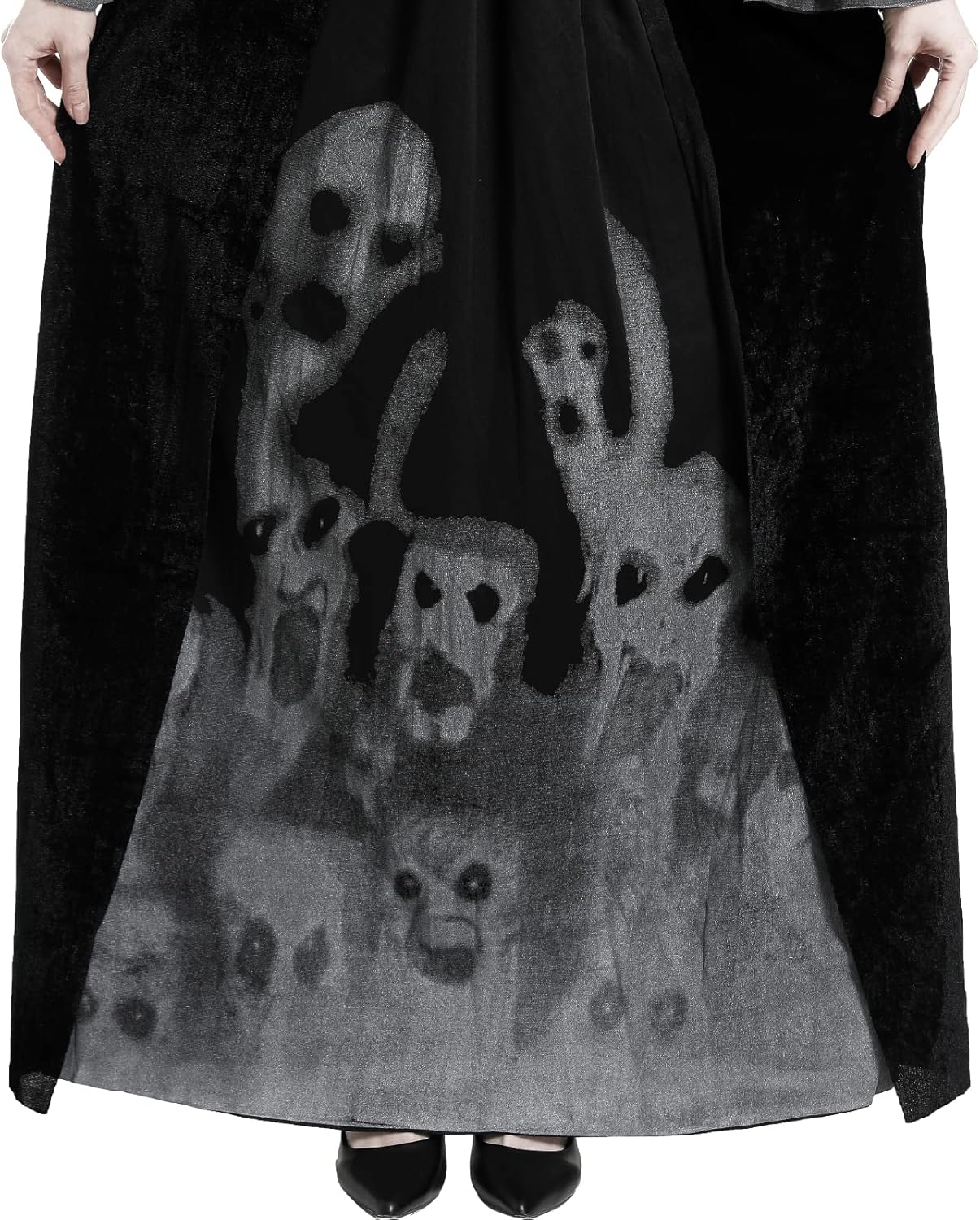 Halloween Hexenkostüm für Damen, langes Kleid, Schwarz L