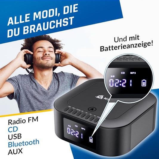 Boombox E1 mit CD-Player und Bluetooth