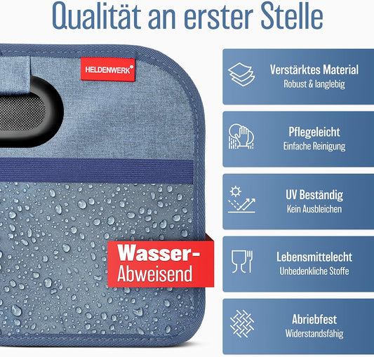 Faltbare Kofferraumtasche mit Anti-Rutsch-Klett, Blau