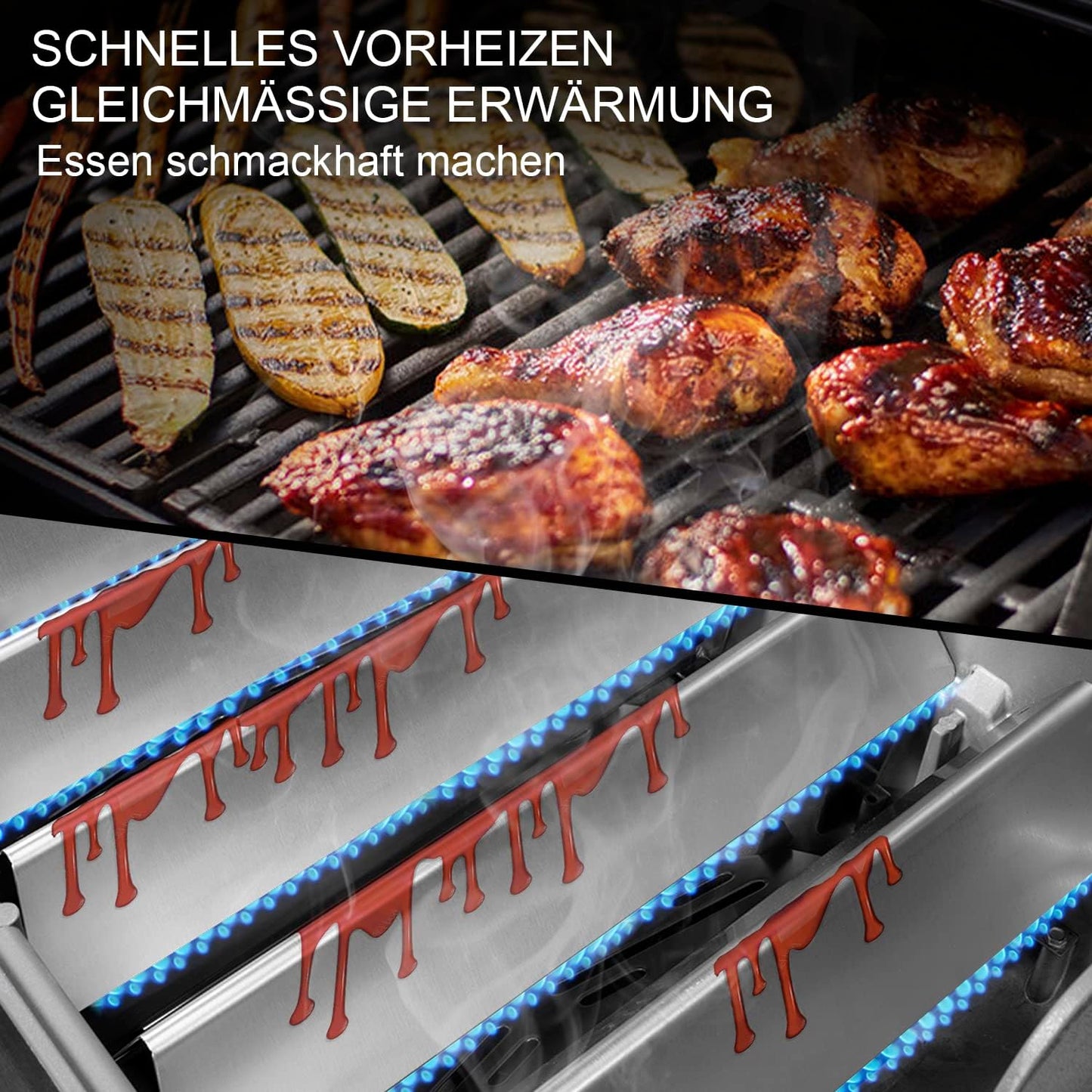 Aromaschienen für Weber Spirit 300 Series, 38,9cm 7636 Edelstahl Flavorizer Bars