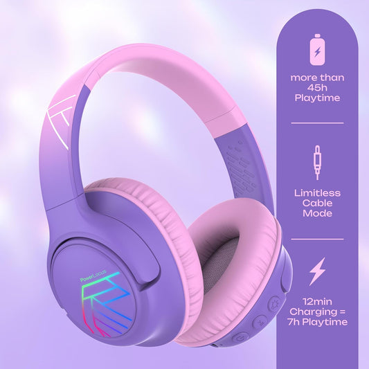 Bobo Bluetooth-Kopfhörer für Kinder, Lila