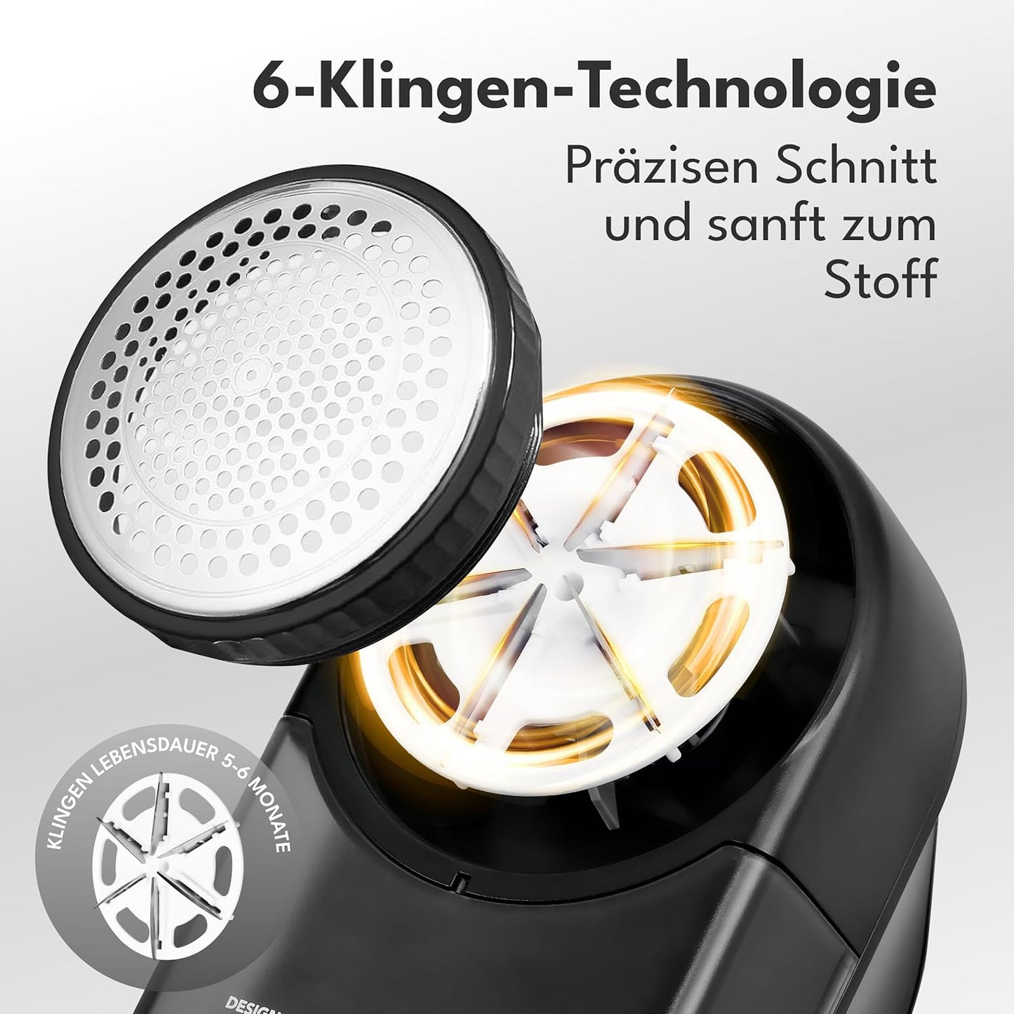 Elektrischer Fusselrasierer mit LED-Anzeige, Schwarz - 2000mah