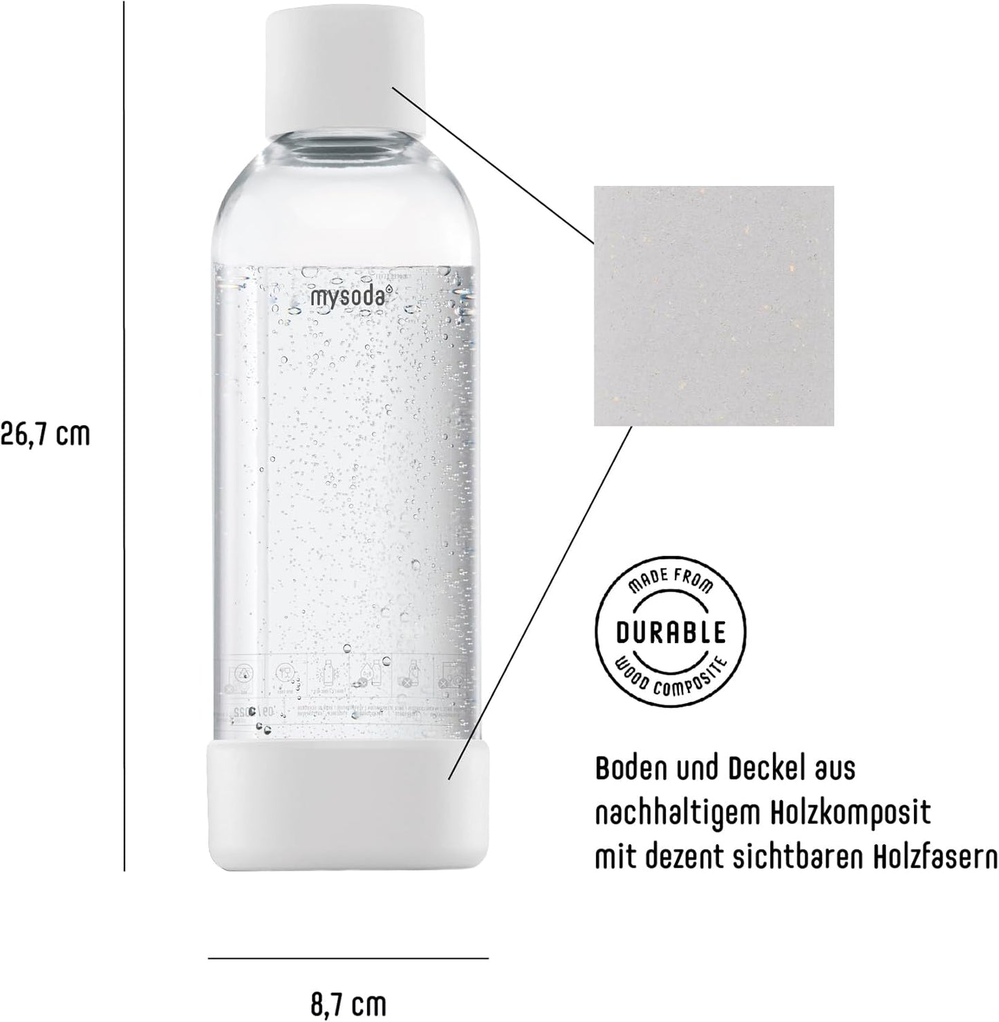 Wasserflasche für Wassersprudler, 2x1L